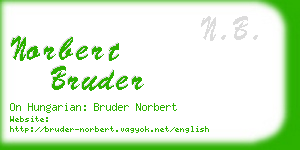 norbert bruder business card